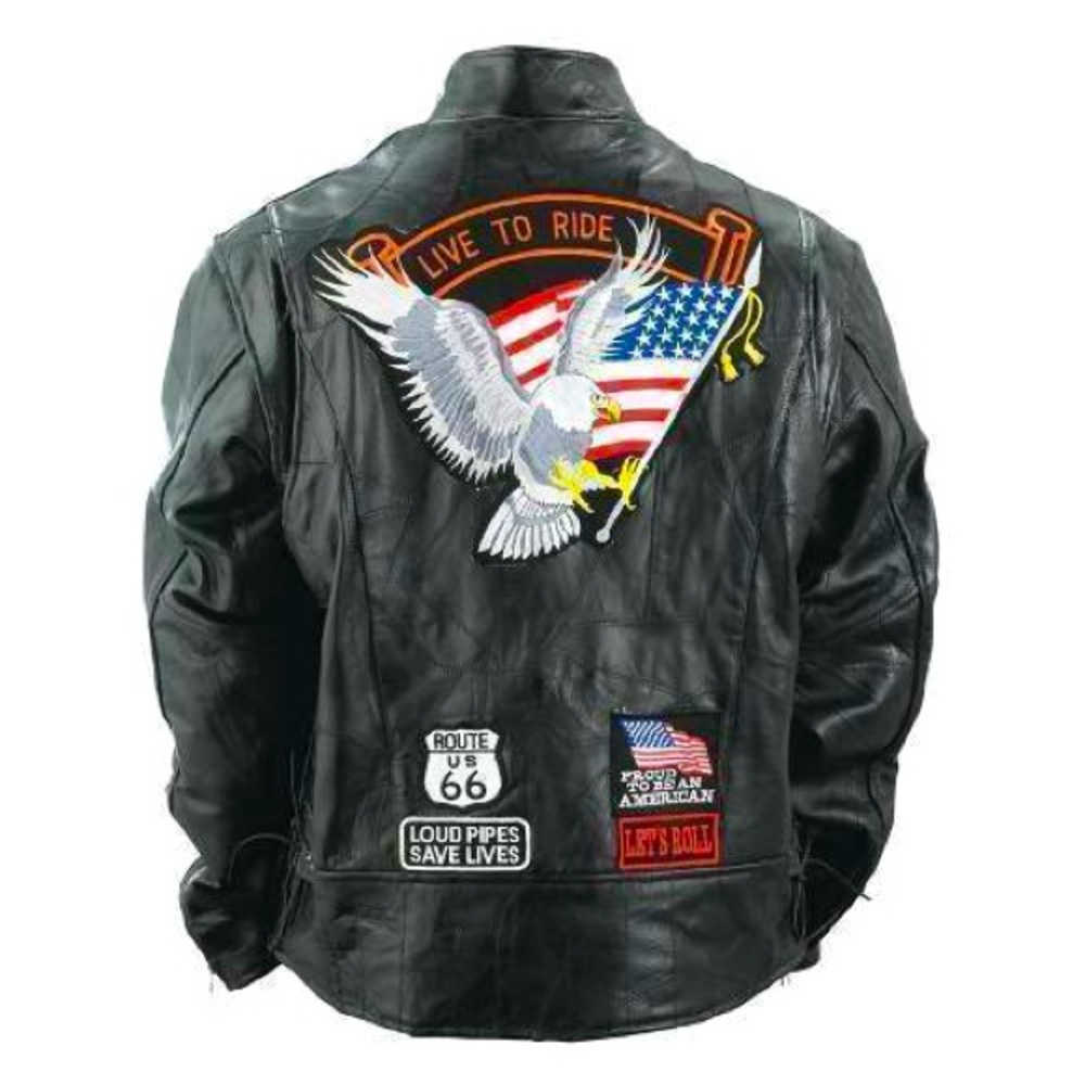 NWOT Diamond Plate Men’s Unisex Buffalo Leather Motorcycle Jacket 40"
